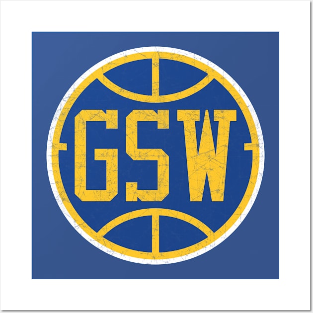 Golden State Vintage Basketball Wall Art by WalkDesigns